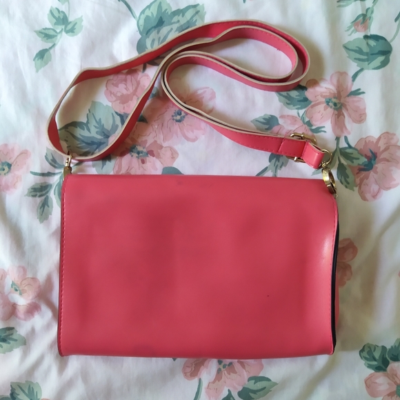 Pink Envelope Clutch Crossbody Shoulder Purse Bag - Picture 3 of 8